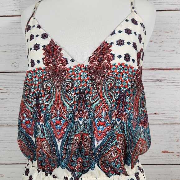 PAPAYA Bohemian Paisley Print Romper (L) - Picture 3 of 5